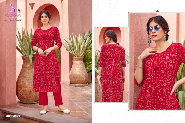 Poonam Rockstar Rayon Slub Kurti With Bottom Collection 